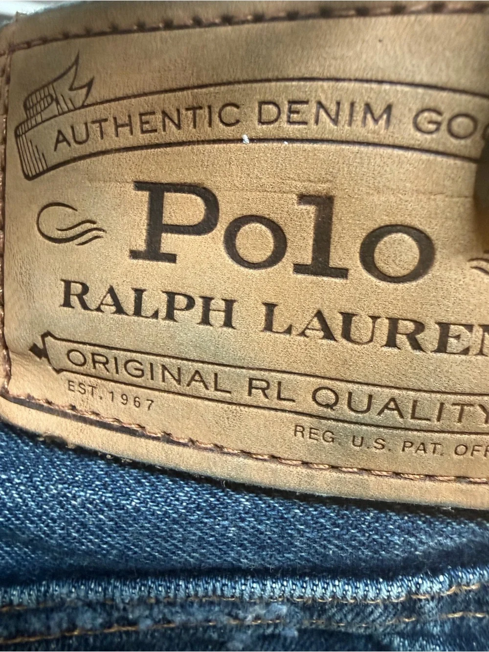 Polo by Ralph Lauren Blue Embroidered Patchwork Relaxed Jeans - Picture 6 of 8